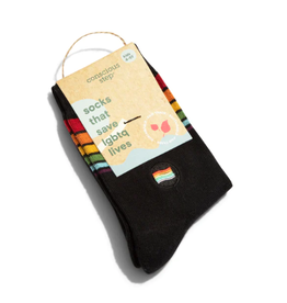 India Socks that Save LGBTQ Lives Black Stripe - Kids 4-6Y
