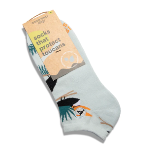 India Conscious Step Ankles Socks That Protect Toucans - Light Blue