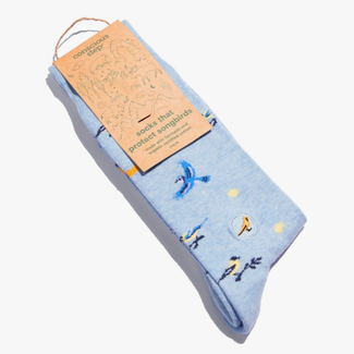 India Conscious Step Crew Socks That Protect Songbirds