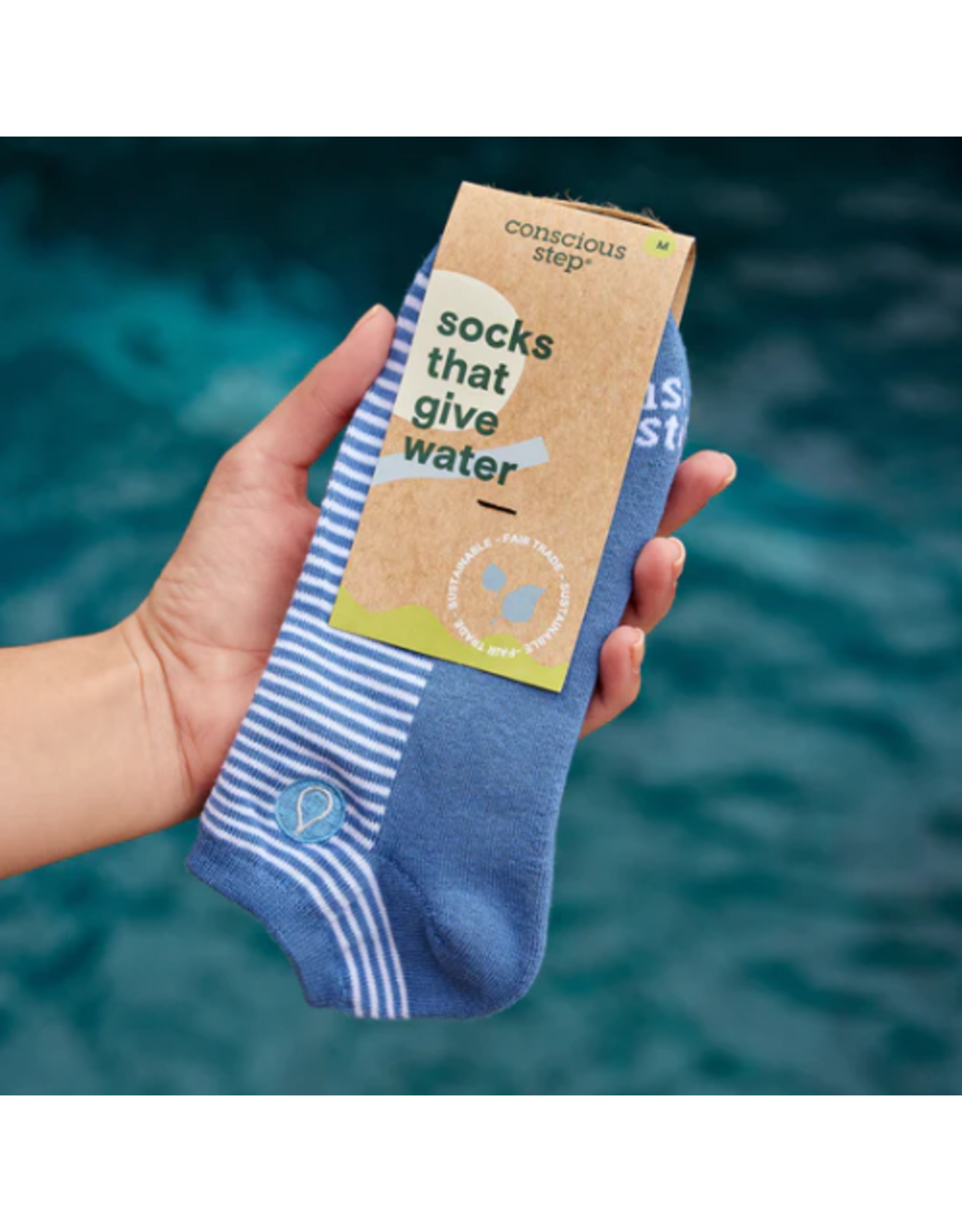 India Ankle Socks That Give Water - Blue Stripe