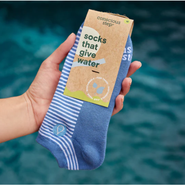 Ankle Socks That Give Water - Blue Stripe