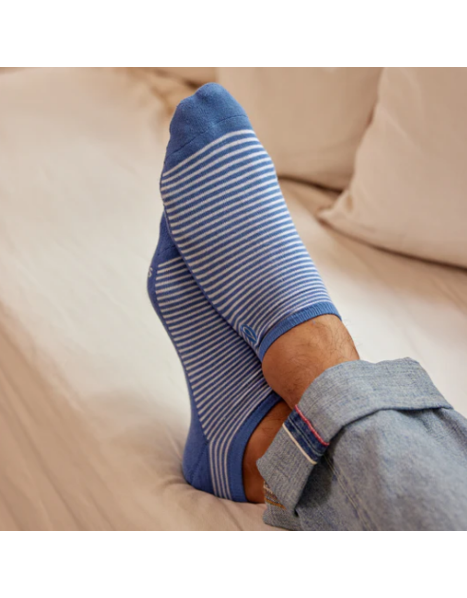 India Ankle Socks That Give Water - Blue Stripe