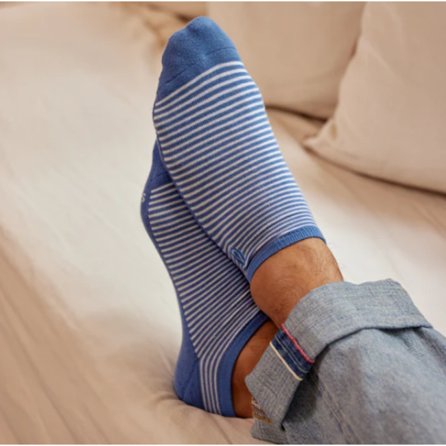 Ankle Socks That Give Water - Blue Stripe