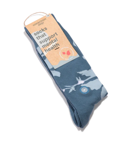 India Crew Socks That Support Mental Health - Blue Floral