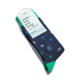 India Crew Socks That Give Water - Navy Umbrella