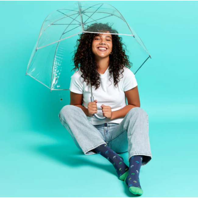 Crew Socks That Give Water - Navy Umbrella