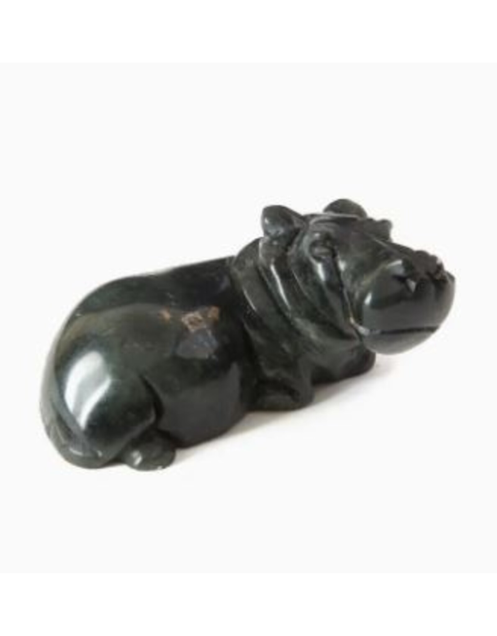 Zimbabwe Tiny Serpentine Hippo Sculpture, Zimbabwe