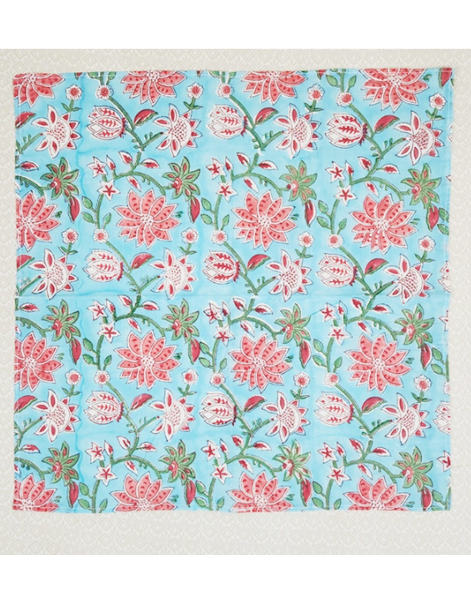 India Floral Block Print Napkin (sold singly), India