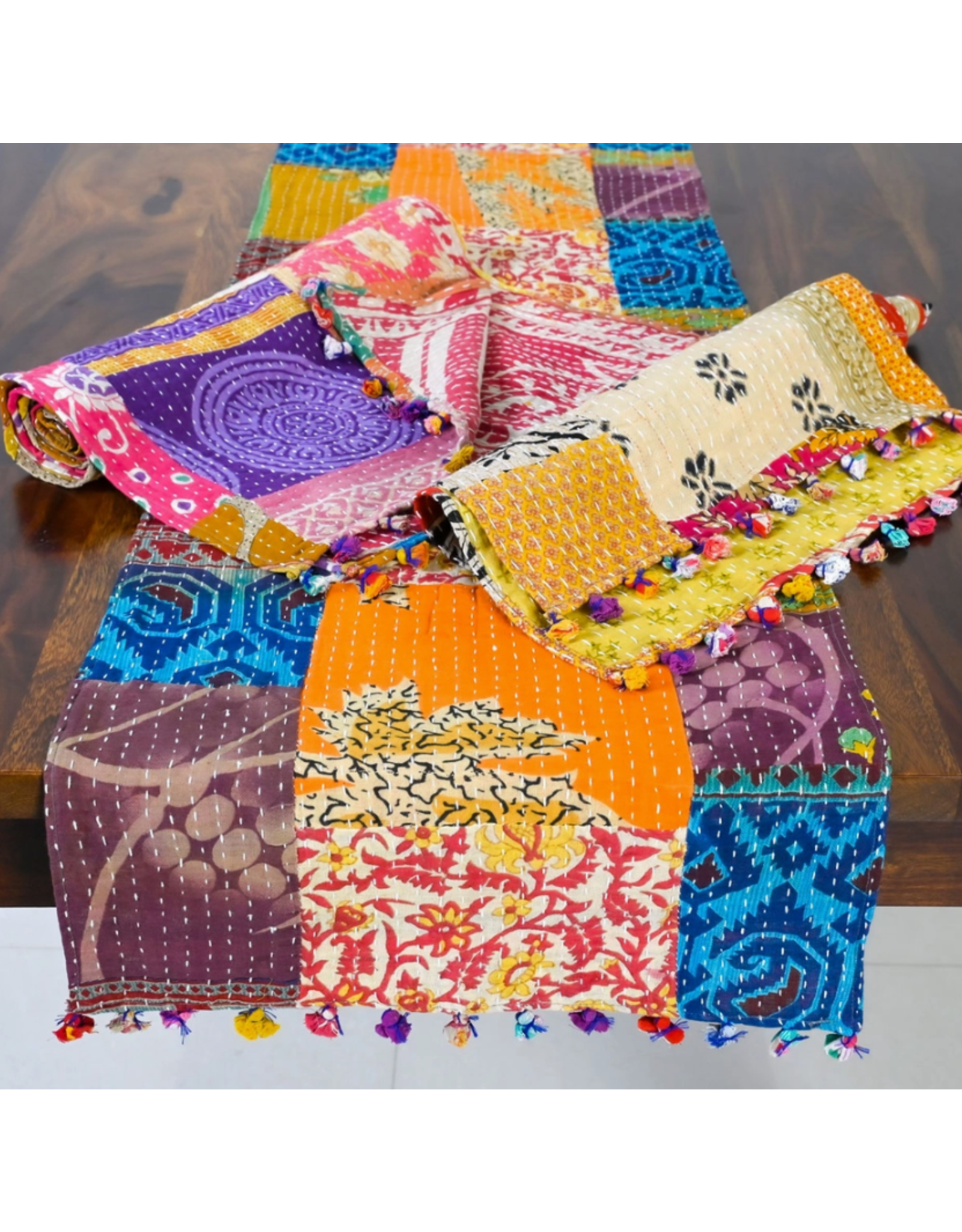 India Kantha Table Runner (13x70), India