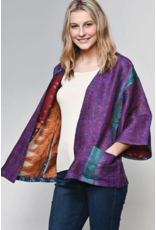 India Reversible Silk Kantha Kimono Jacket, India
