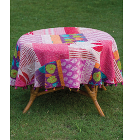 India Round Kantha Table Cover (50D), India