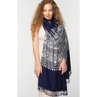 India Vimala Navy Shawl