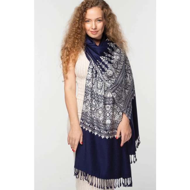 Vimala Navy Shawl
