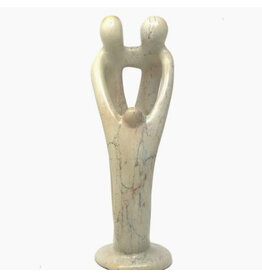 Kenya Family Soapstone Sculpture - 2 Parents 1 Child, Kenya