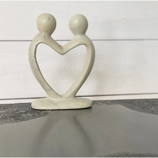 Kenya Lover's Heart Kisii Sculpture (4")