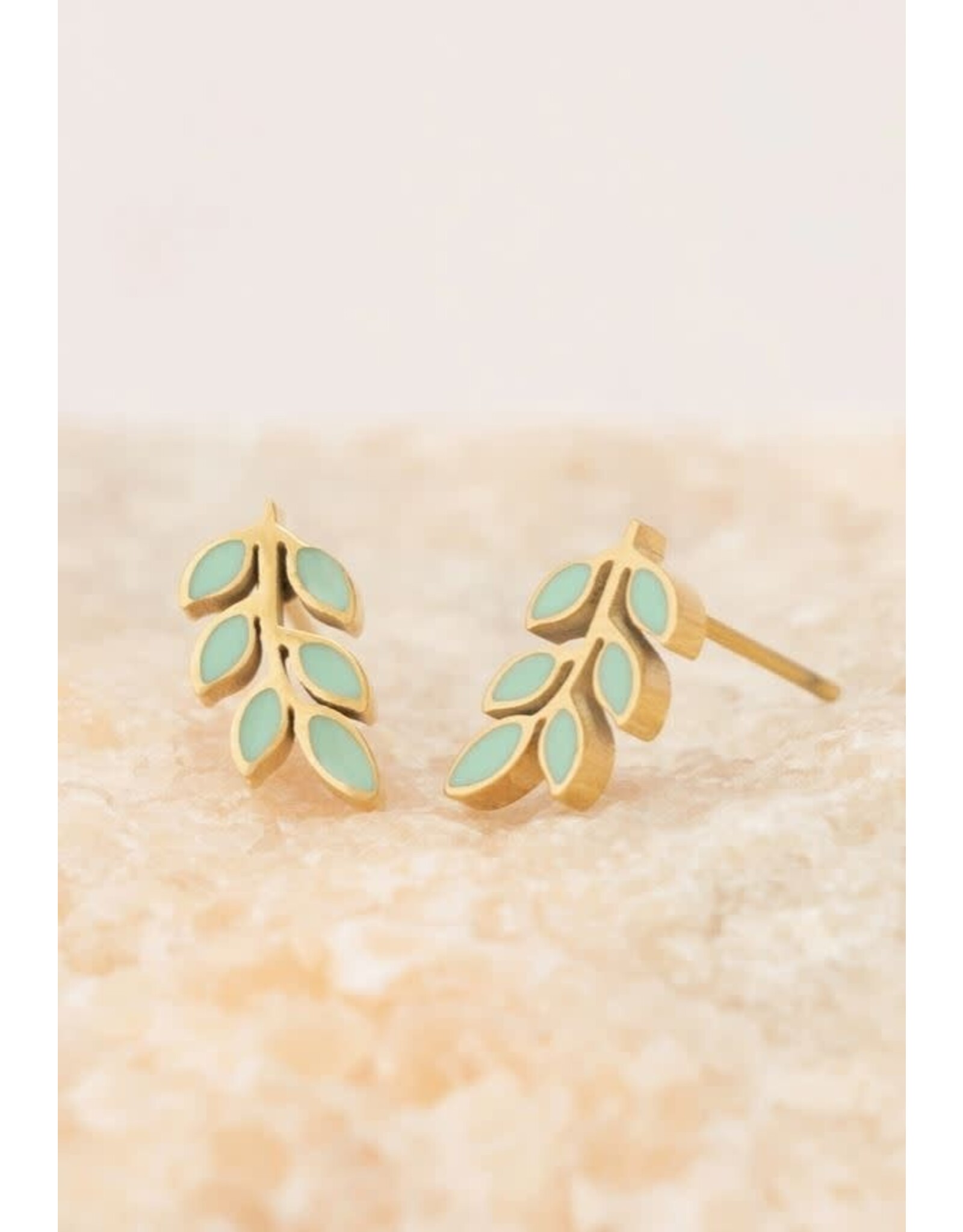 China Mint Rowen Stud Earrings, China