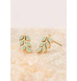 China Mint Rowen Stud Earrings, China