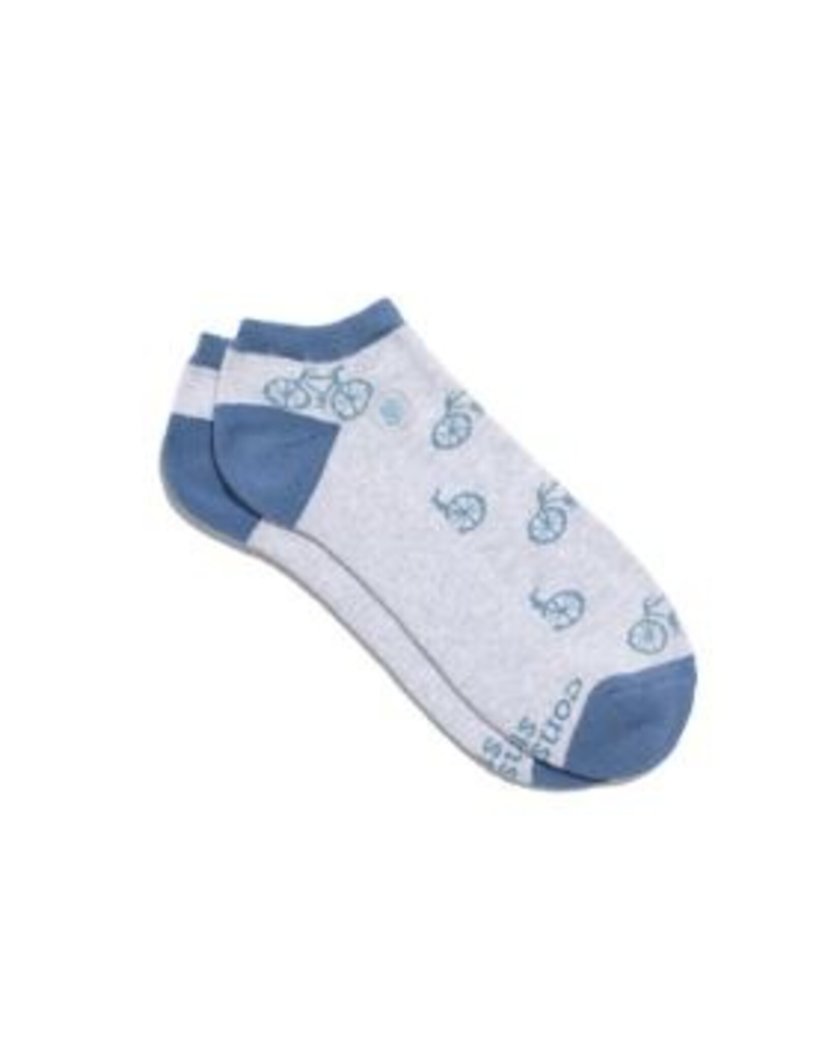 India Ankle Socks That Give Books - Gray w/ Bicycles