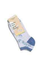 India Ankle Socks That Give Books - Gray w/ Bicycles