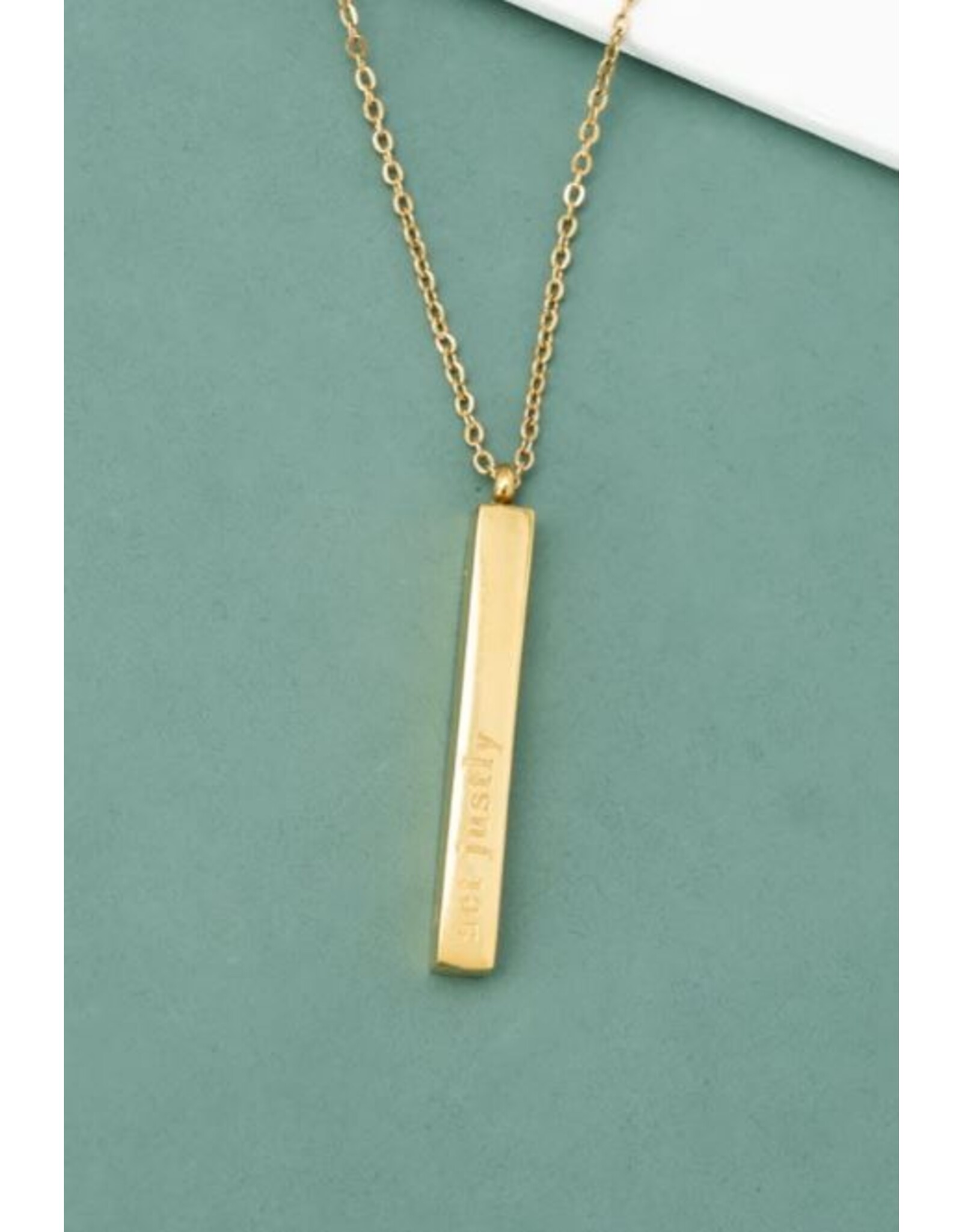 China CLEARANCE Give Justice Gold Bar Necklace, China
