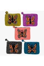 Nepal Monarch Butterfly Felt Coin Purse, Nepal