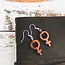 Guatemala Wood Female Symbol Earrings