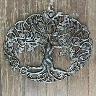 Haiti CLEARANCE Cut Metal Steel Drum Wall Art - Oval Tree of Life