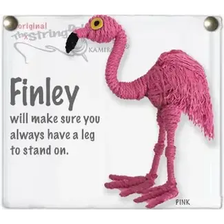 Thailand String Doll Keychain - Finley the Flamingo