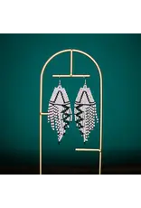 Guatemala Beaded Rayas Earrings - Neutral, Guatemala