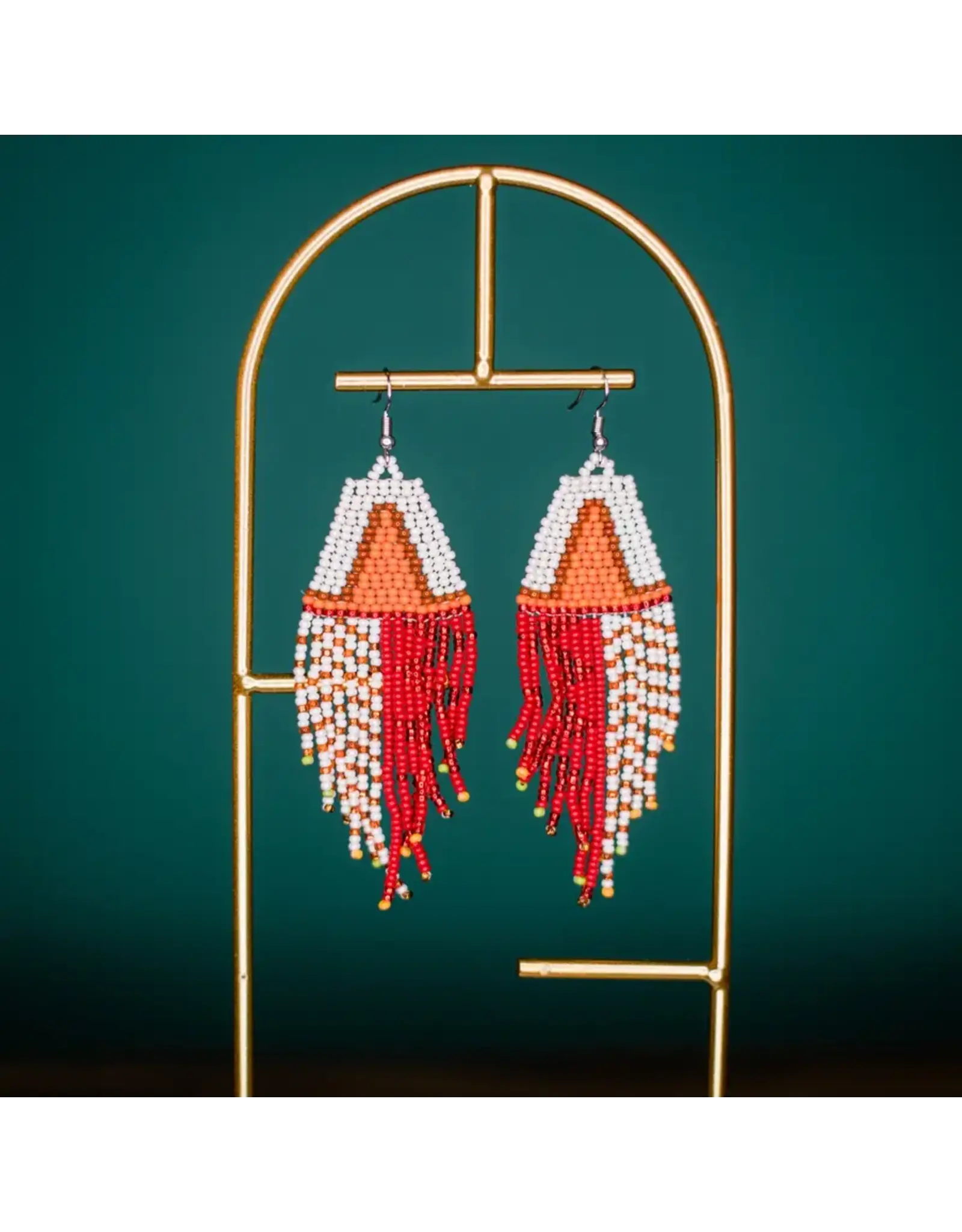 Guatemala Rayas Earrings - Orange