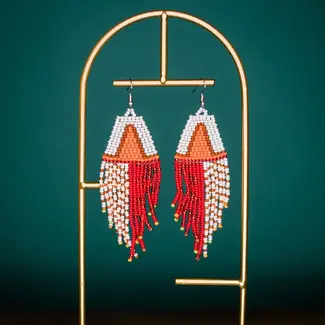Guatemala Rayas Earrings - Orange