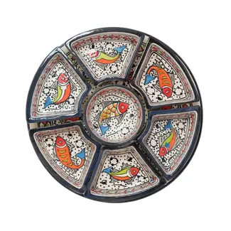 Tunisia Rainbow Fish Ceramic Tapas Server (7pcs)