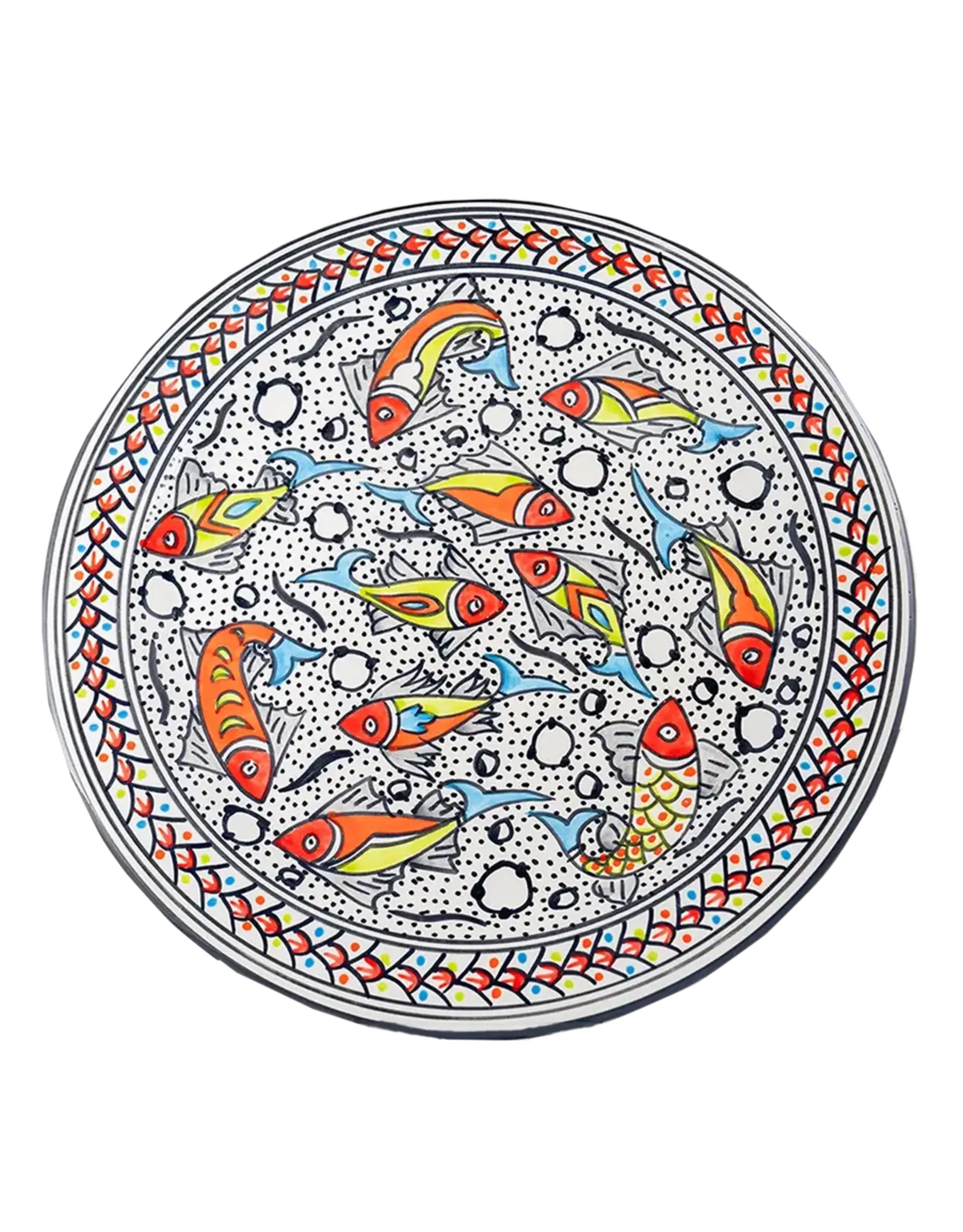 Tunisia Rainbow Fish Round Platter, Tunisia