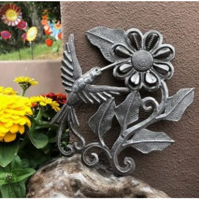 Hummingbird & Flower Cut Metal