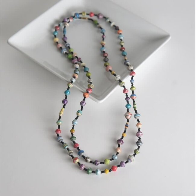 Multicolour Paper Bead Necklace