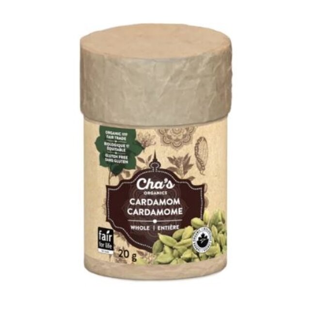 Cha's Organics Whole Cardamom 20g