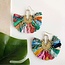 India Upcycled Sari Ornamental Chandelier Earrings