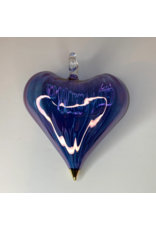 Egypt Blown Glass Heart Ornament - Periwinkle, Egypt