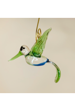 Egypt Blown Glass Hummingbird Ornament - Green, Egypt