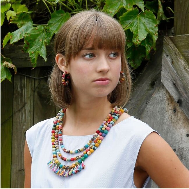 Upcycled Sari Mini Hoops