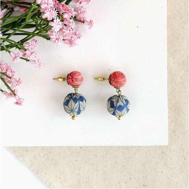 Upcycled Sari Betty Drop Earrings