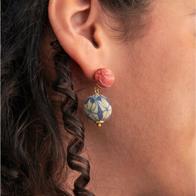 Upcycled Sari Betty Drop Earrings