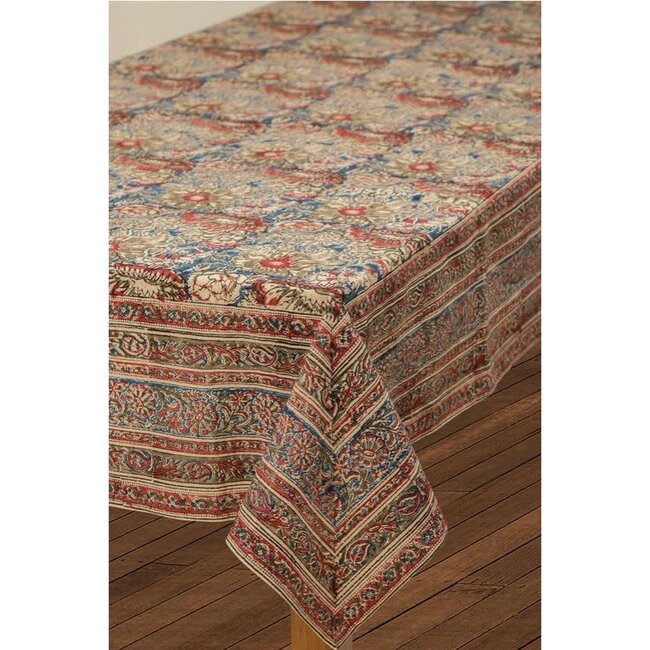 Rose & Navy Kalamkari Tablecloth (60x90)