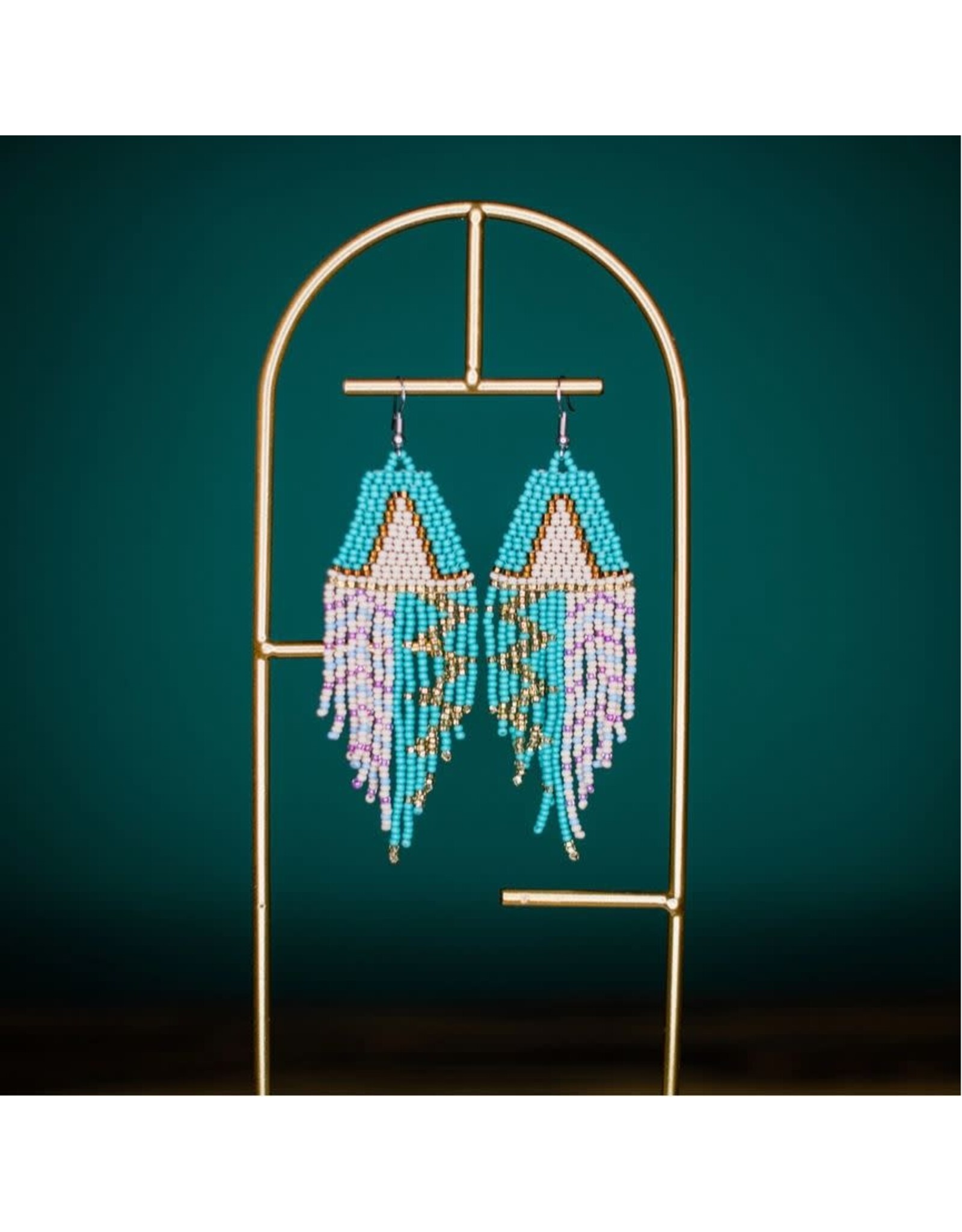 Guatemala Rayas Earrings - Turquoise, Guatemala
