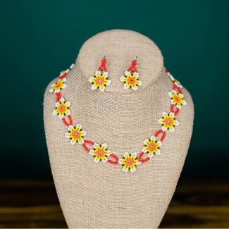 Guatemala Beaded Daisy Chain Necklace - Dia