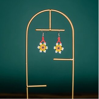 Guatemala Beaded Daisy Chain Earrings - Dia