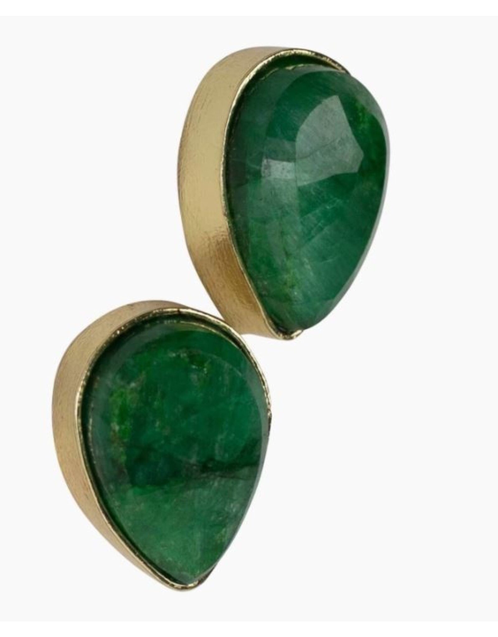India Ansoo Stud Earrings - Green, India