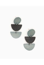 India CLEARANCE Dark Half Moon Stacked Earrings, India