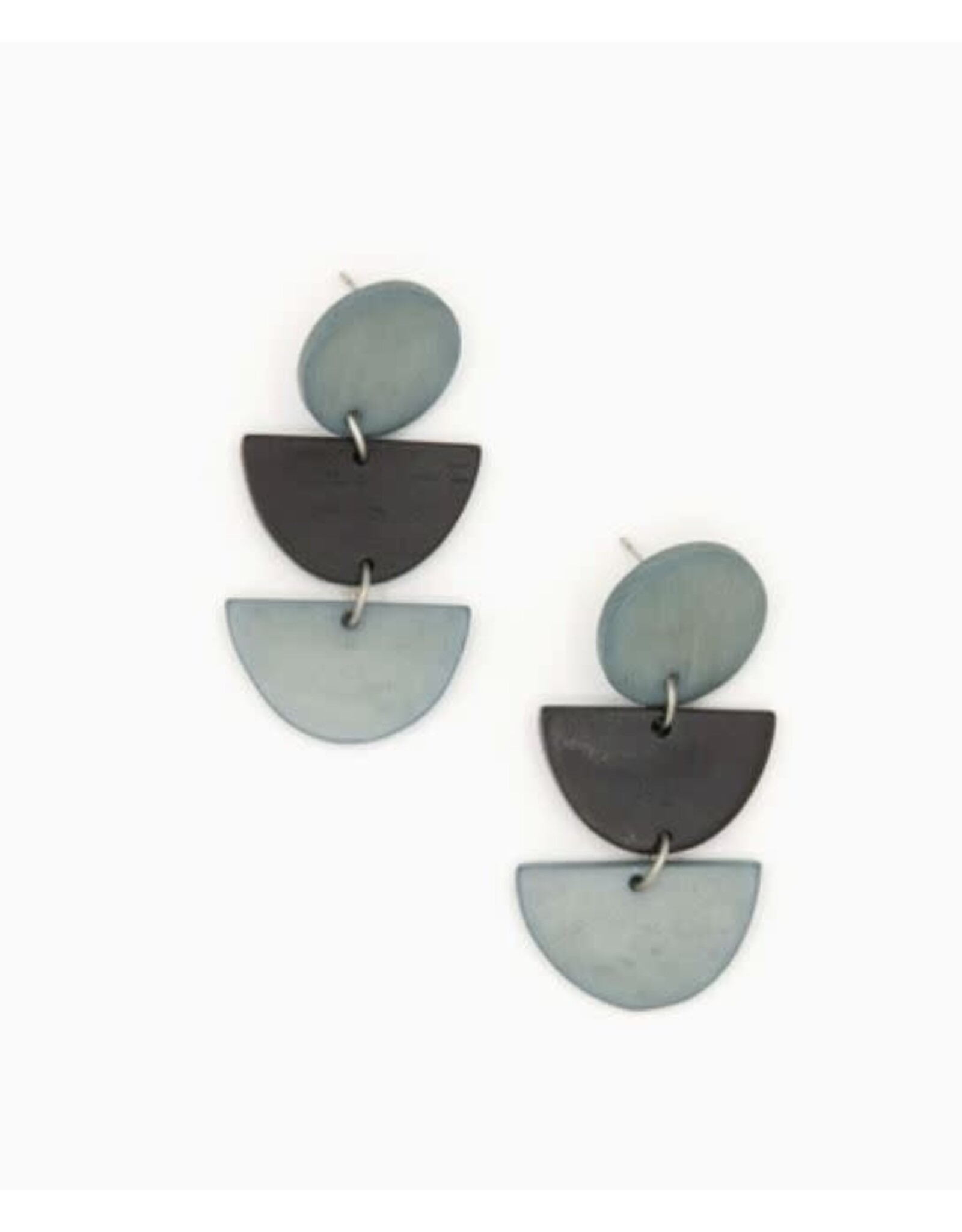 India CLEARANCE Dark Half Moon Stacked Earrings, India
