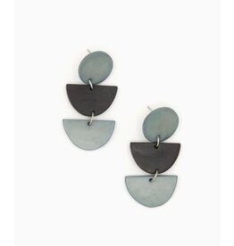 India CLEARANCE Dark Half Moon Stacked Earrings, India